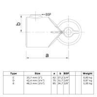 Doos Verstelbaar kniestuk-D / 42,4 mm (25 stuks)